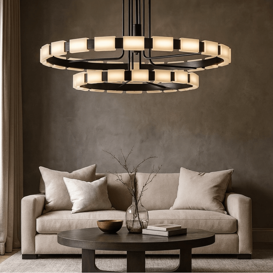 Aveline Modern Alabaster Chandelier detail view
