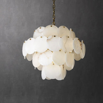 Charlene Alabaster Multi-Tier Round Chandelier by Bling Lighting Studio
