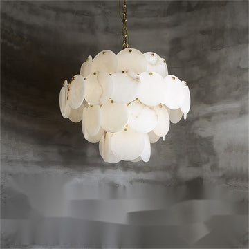 Charlene Alabaster Multi-Tier Round Chandelier by Bling Lighting Studio