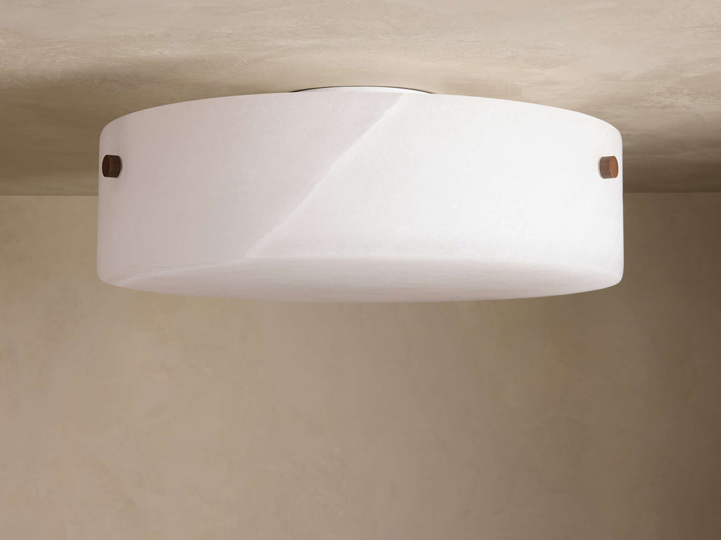 Chayla Alabaster Stone Flushmount lighting fixture detail view