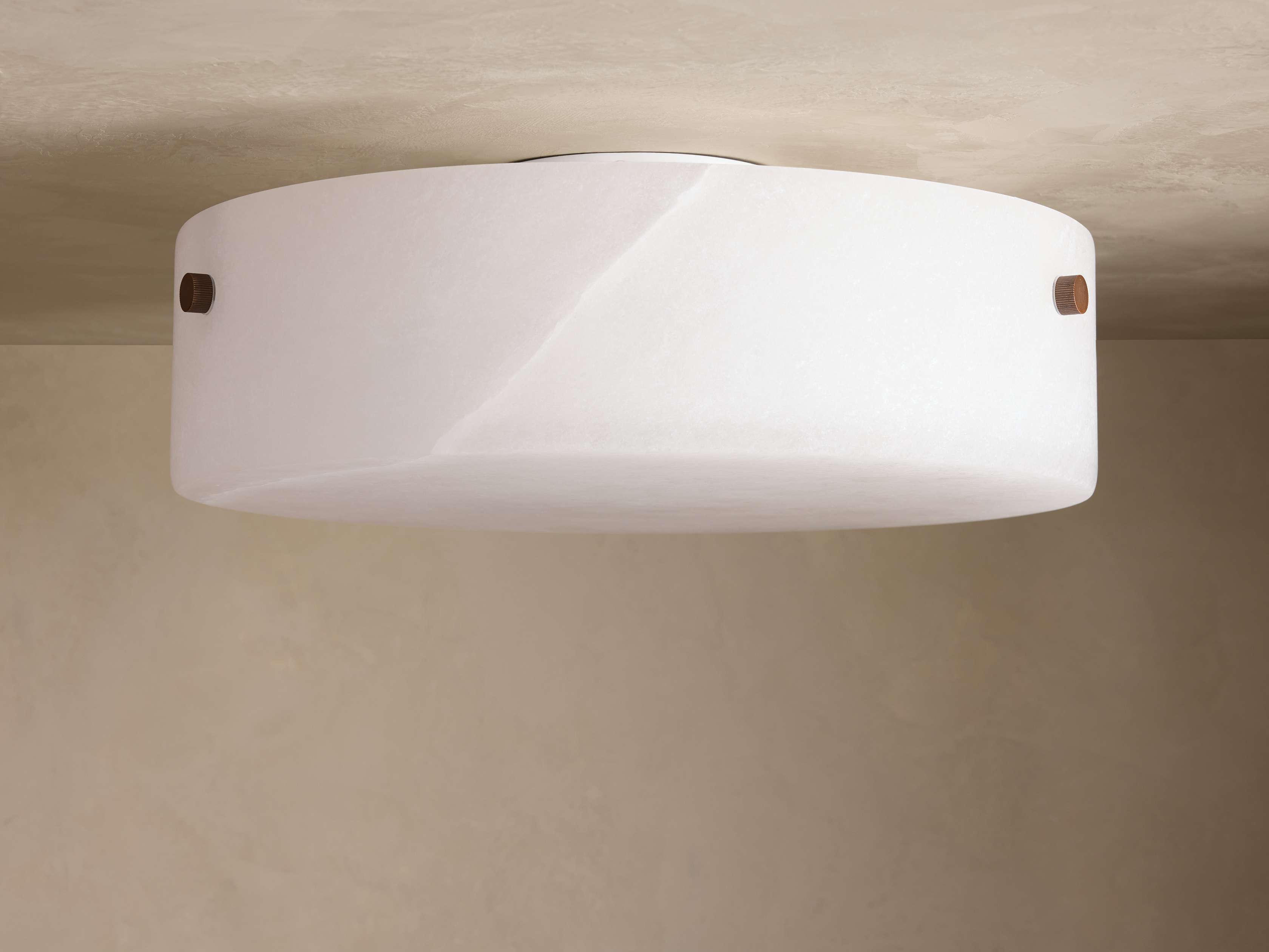 Chayla Alabaster Stone Flushmount lighting fixture detail view
