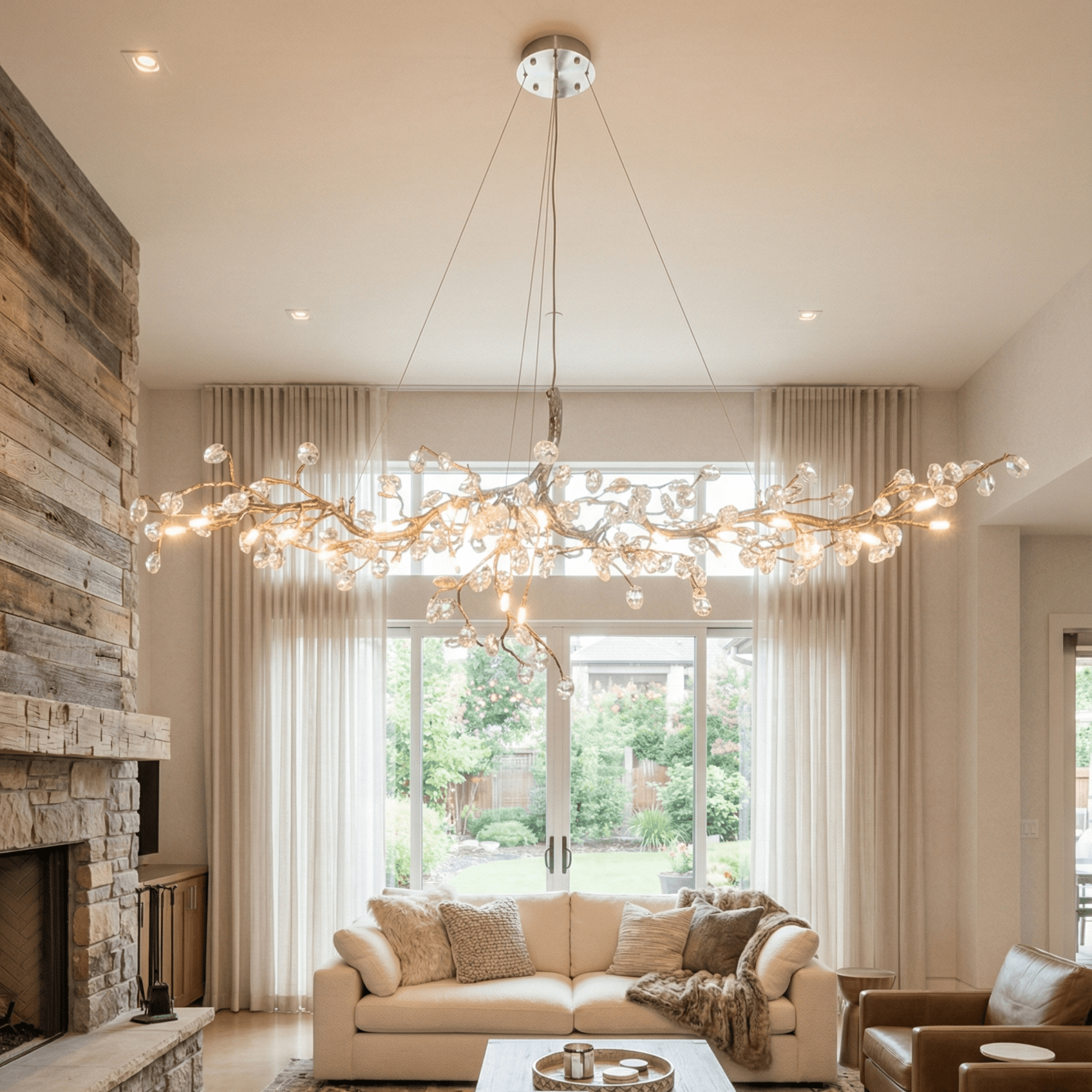Cherry Blossom Branch Tree Chandelier by Bling Lighting Studio