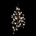 Churippu Branch Magnolia & Tulip Glass Bronze Vertical Twenty-One Light Chandelier by Bling Lighting Studio