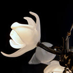 Churippu Branch Magnolia & Tulip Glass Bronze Vertical Twenty-One Light Chandelier by Bling Lighting Studio