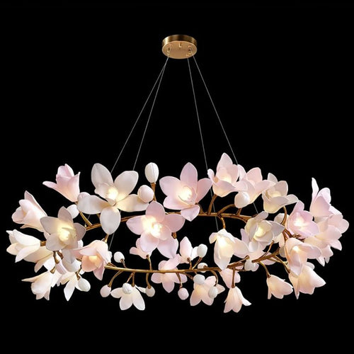 Circular Branch Blossom Chandelier by Bling Lighting Studio