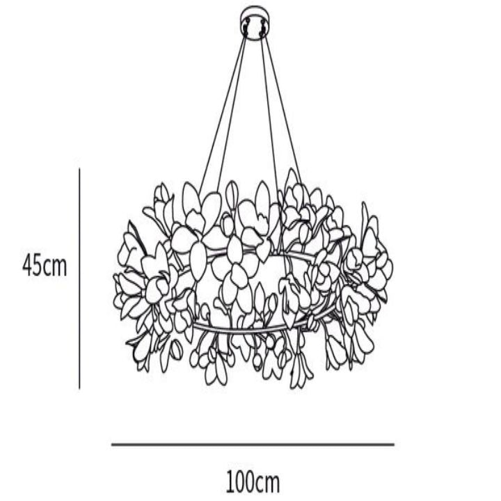 Circular Branch Blossom Chandelier by Bling Lighting Studio