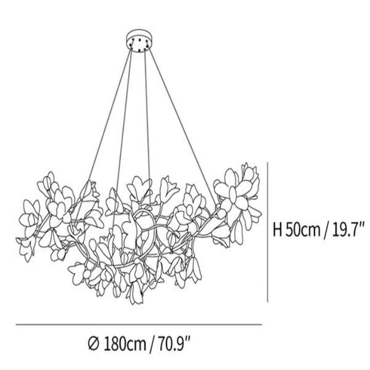 Circular Branch Blossom Chandelier by Bling Lighting Studio