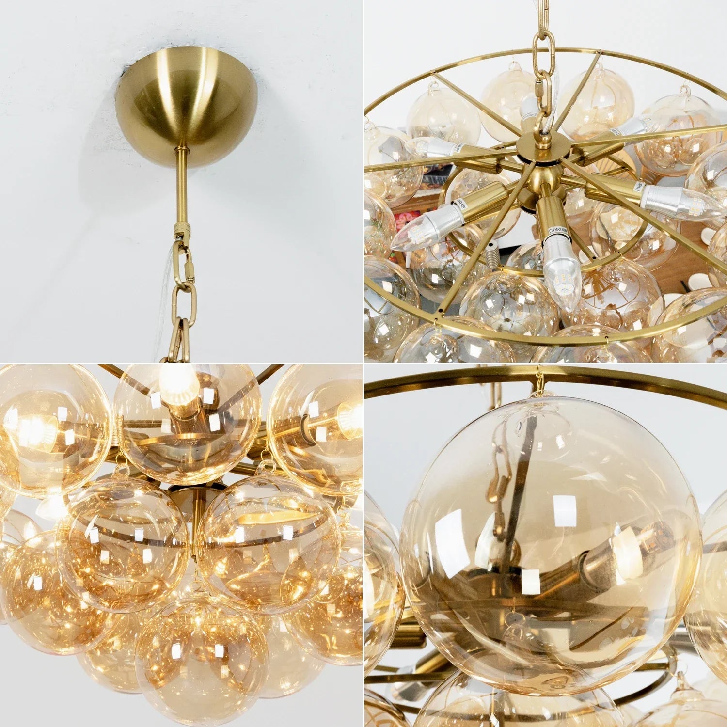 Circular Multi-Head Glass Ball Bubble Chandelier product image