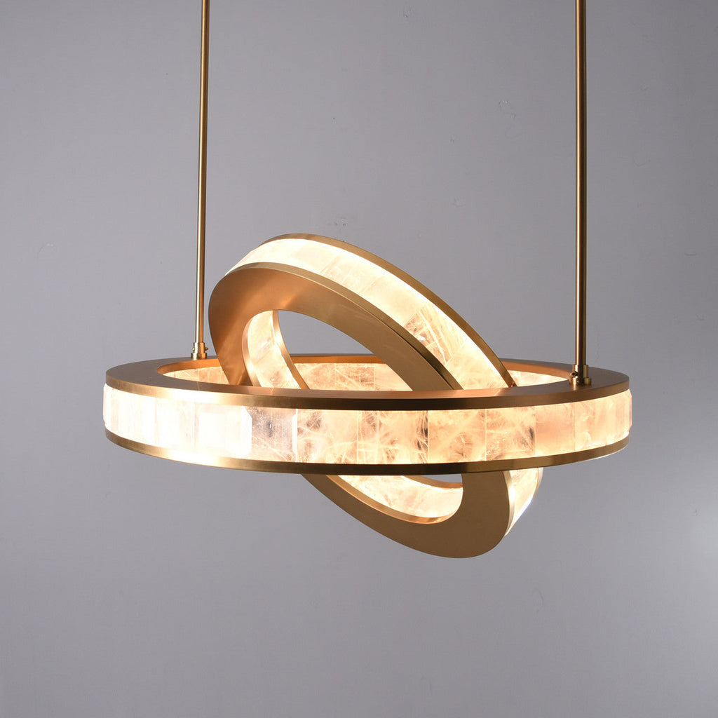 Clayhart-I Rock Crystal Pendant Brass by Bling Lighting Studio