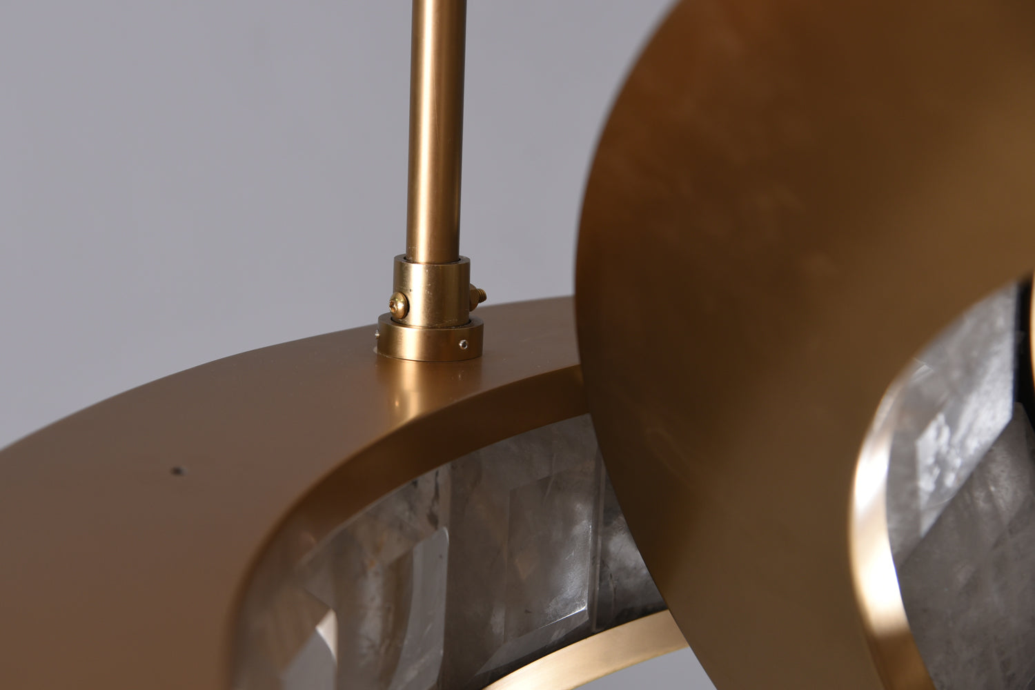 Clayhart-I Rock Crystal Pendant Brass by Bling Lighting Studio