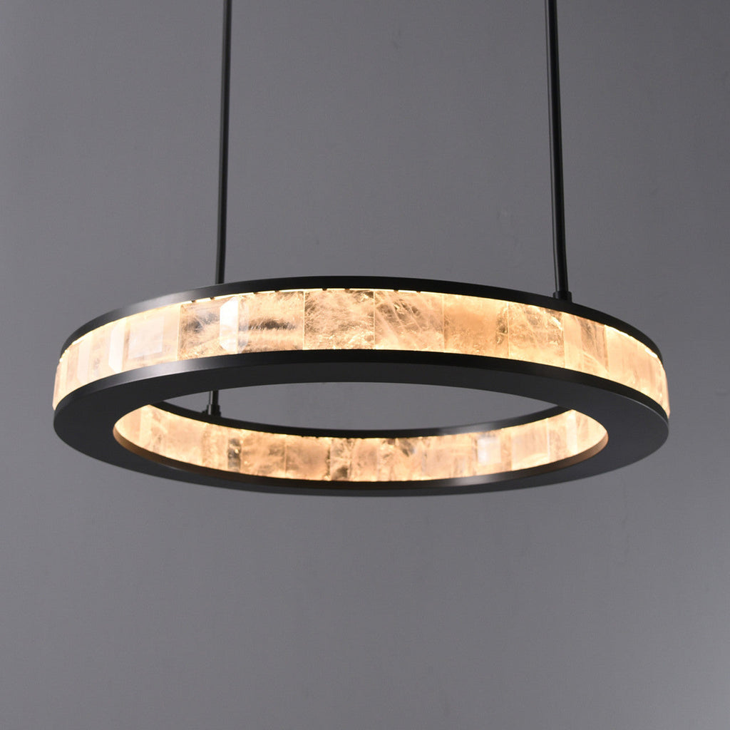 Clayhart-O Rock Crystal Pendant Bronze by Bling Lighting Studio