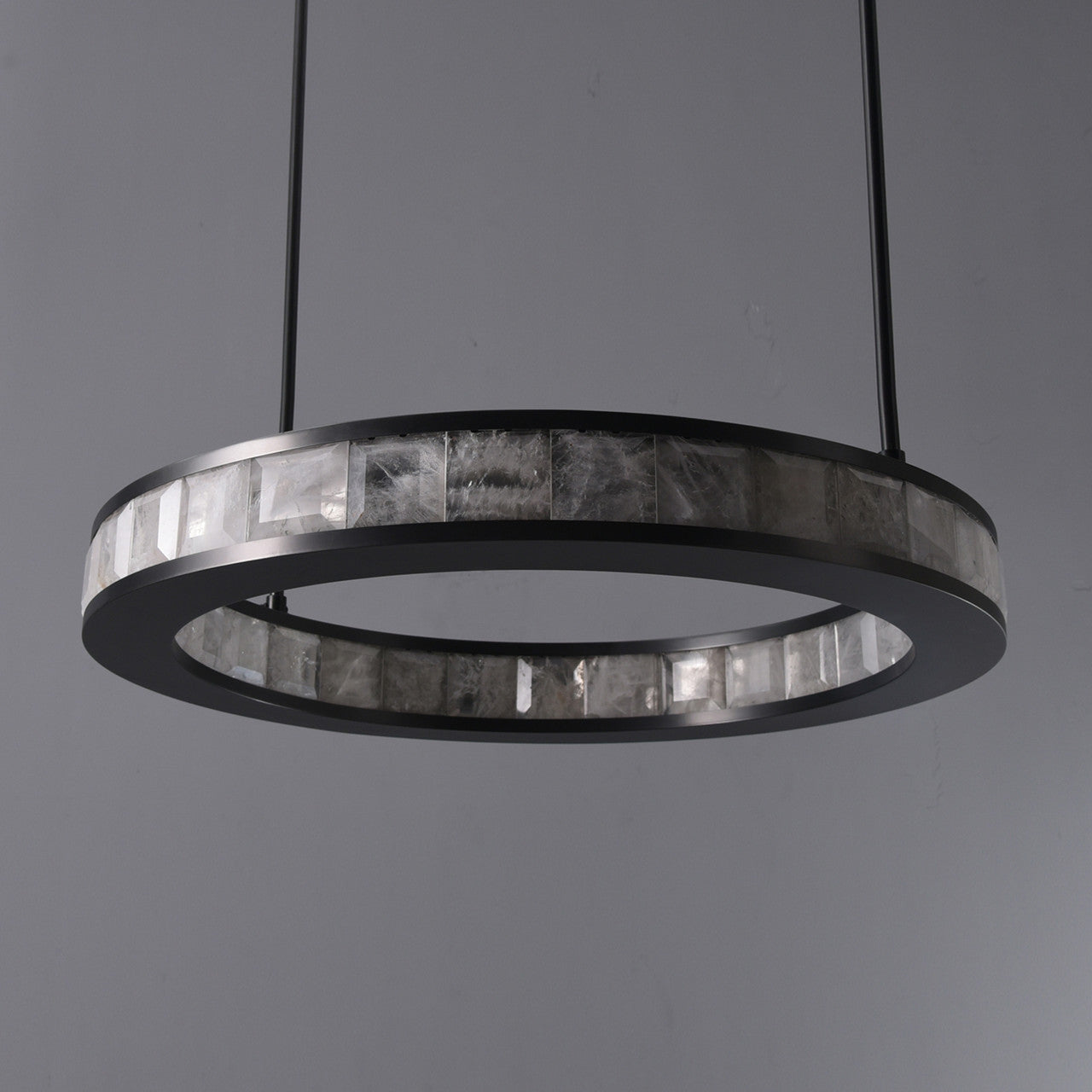 Clayhart-O Rock Crystal Pendant Bronze by Bling Lighting Studio