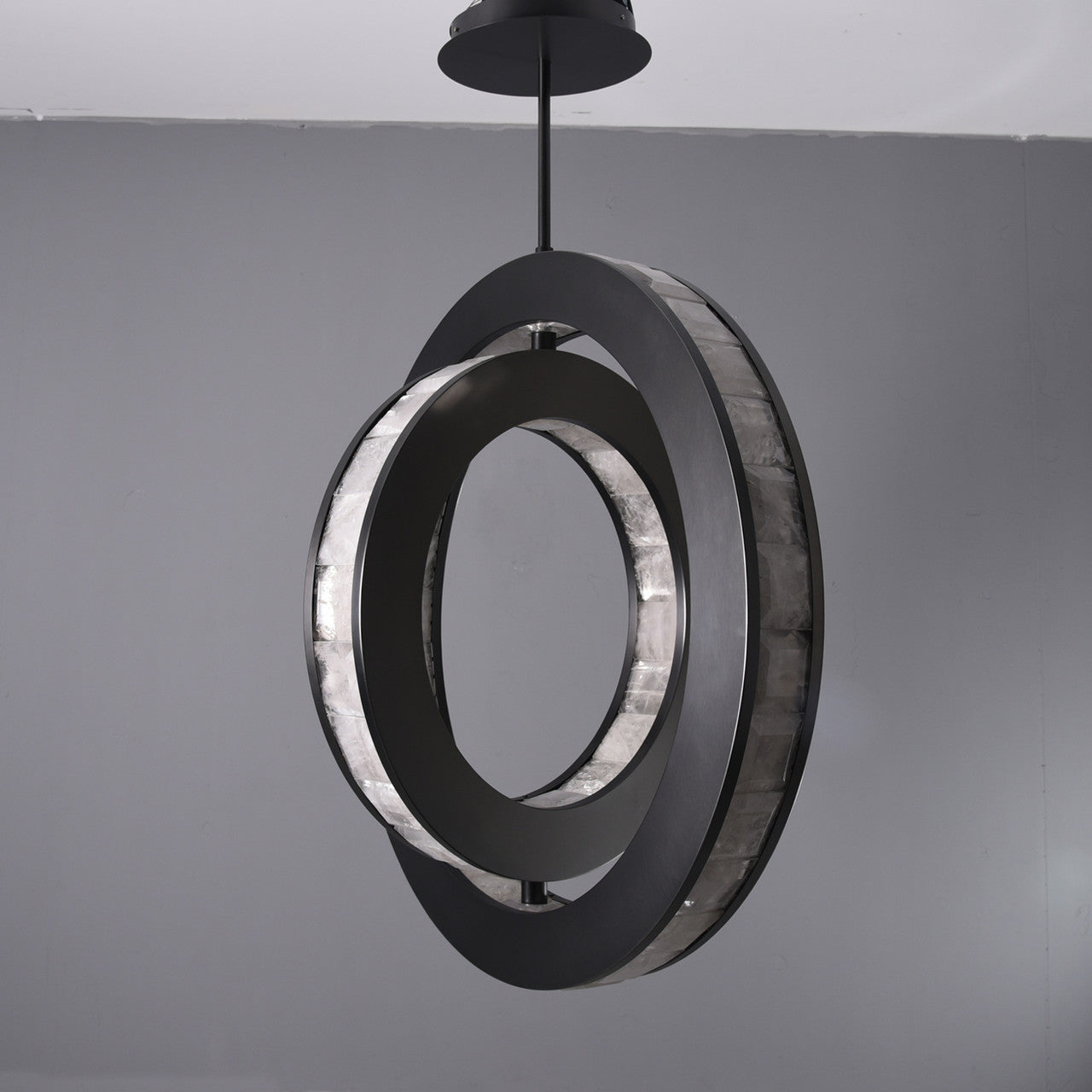 Clayhart Rock Crystal Pendant Bronze by Bling Lighting Studio