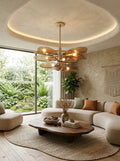 Cloud-Shaped Layered Amber Chandelier detail view