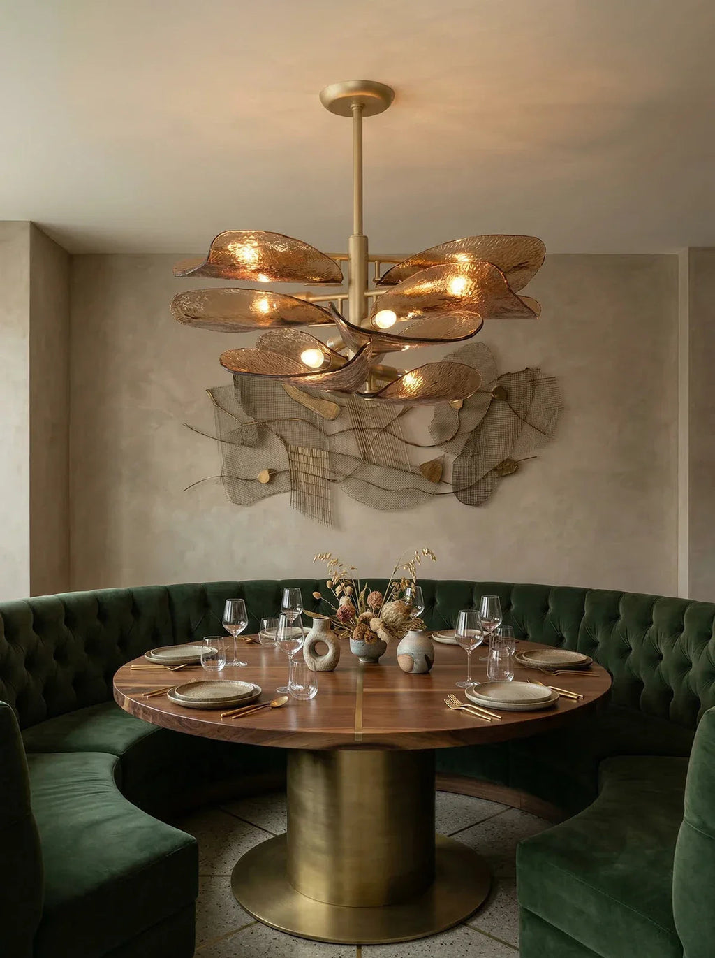 Cloud-Shaped Layered Amber Chandelier additional product view