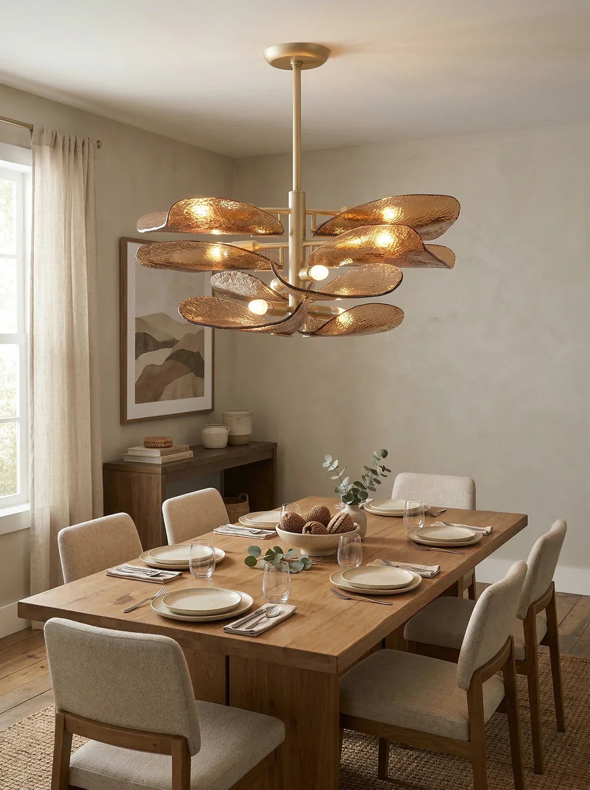 Cloud-Shaped Layered Amber Chandelier product image