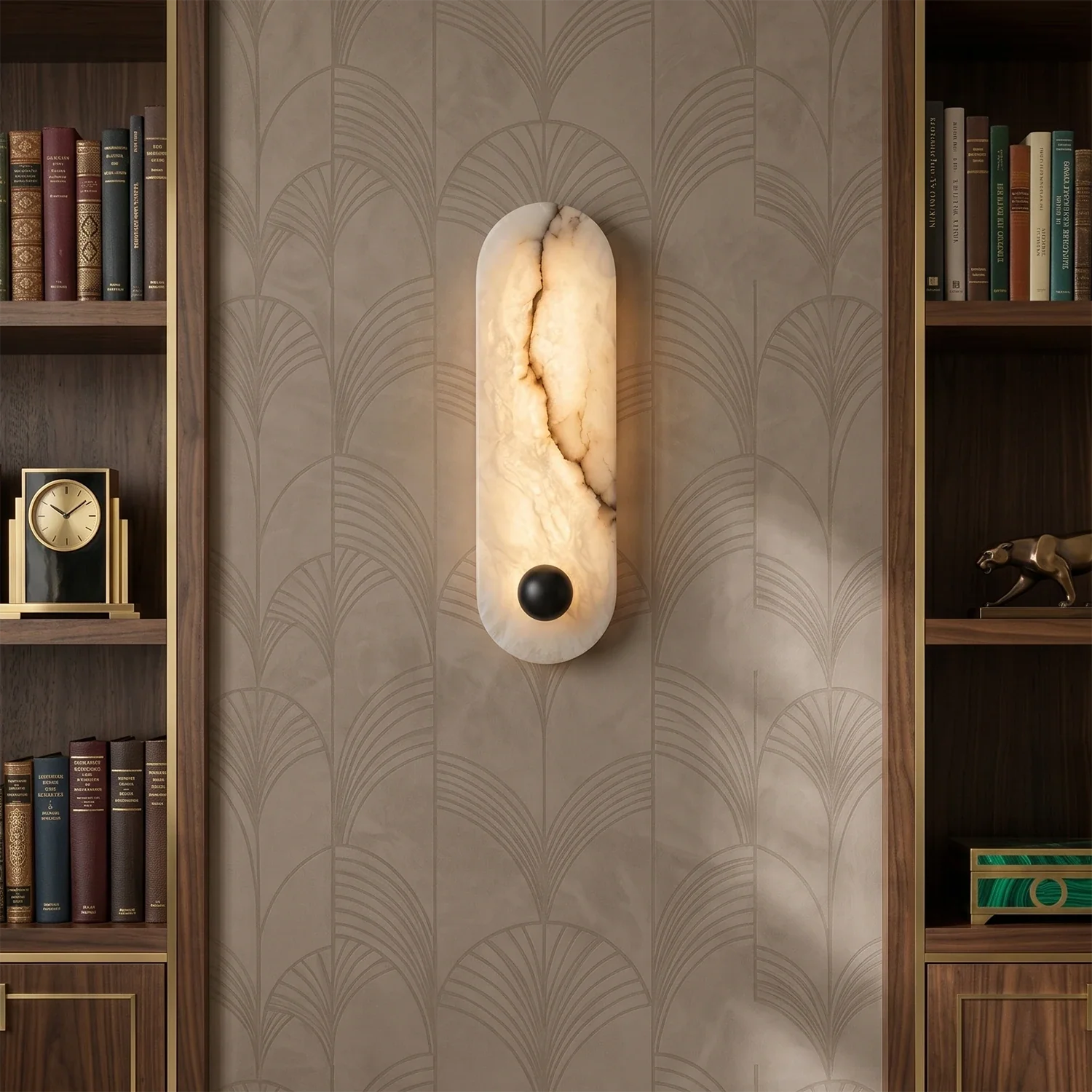 Contemporary Capsule Alabaster Wall Light