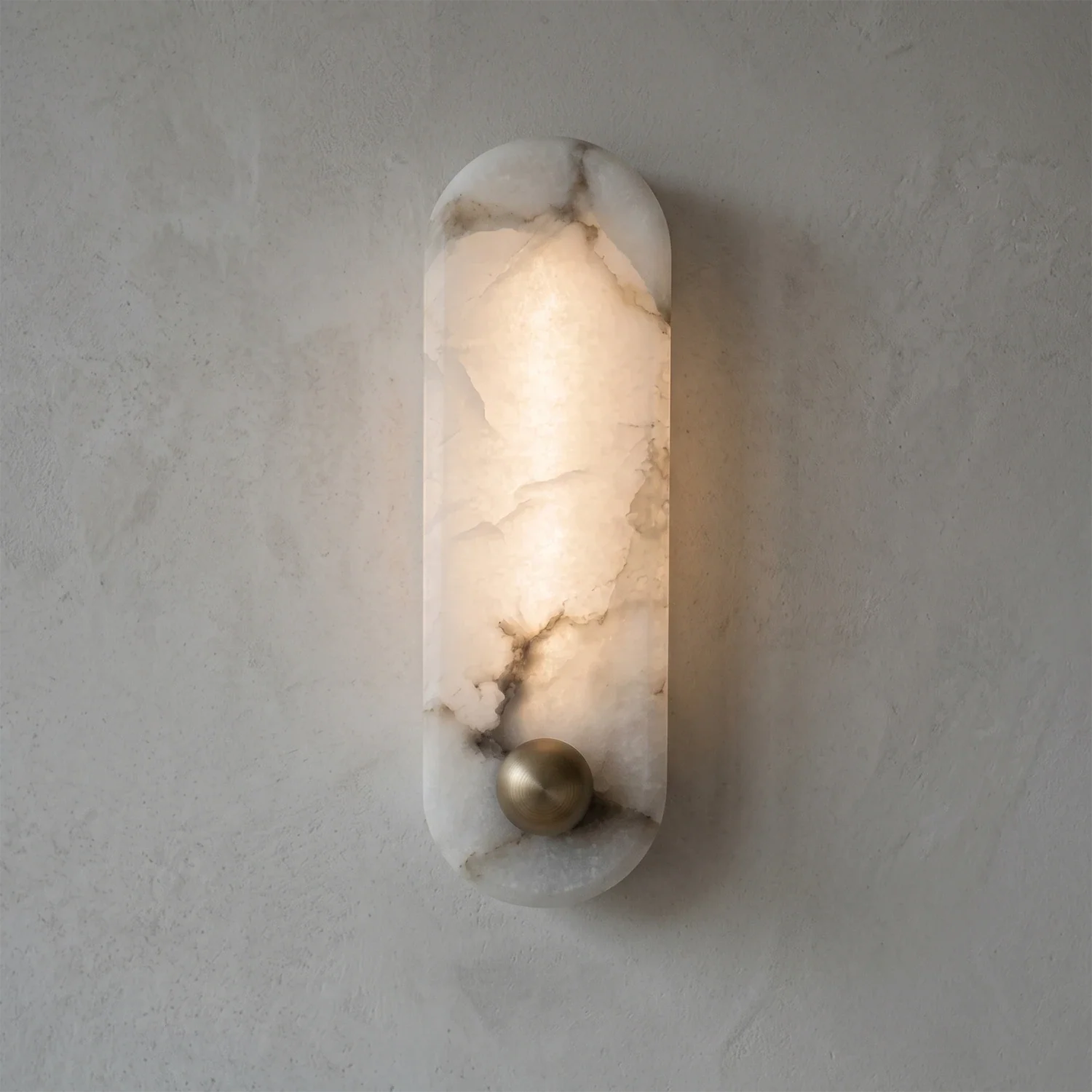 Contemporary Capsule Alabaster Wall Light