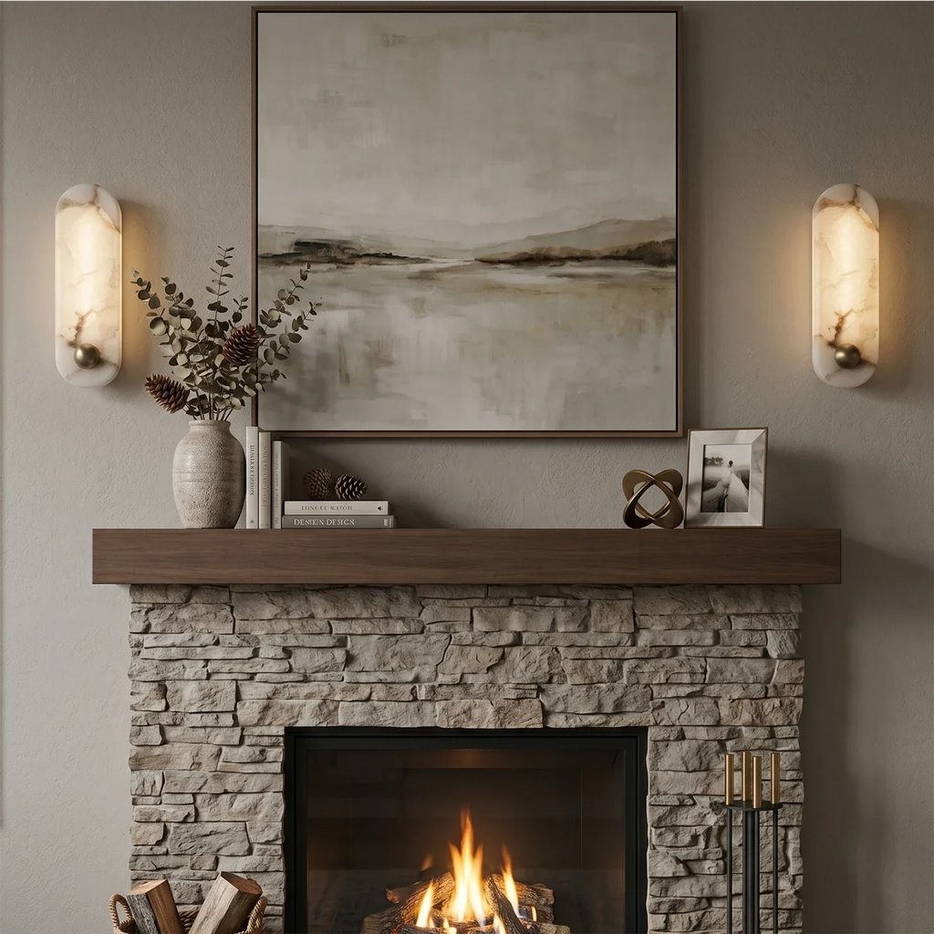 Contemporary Capsule Alabaster Wall Light