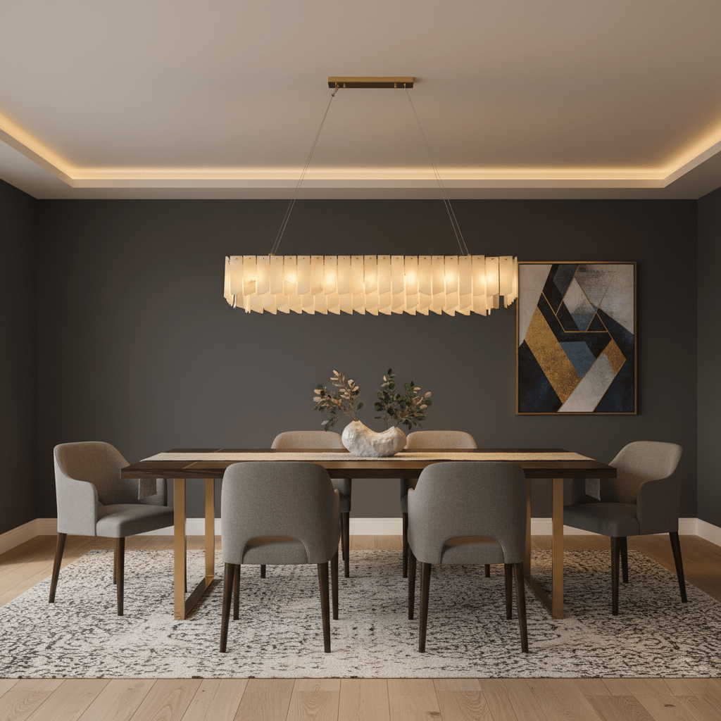 Contemporary Alabaster Cascade Tiered Chandelier product image