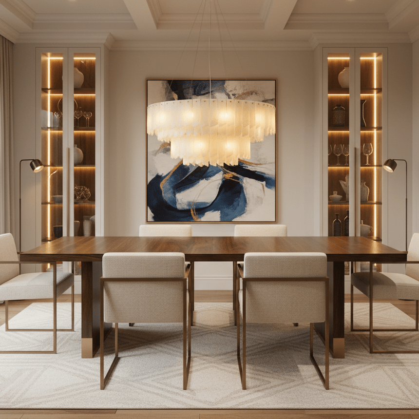 Contemporary Alabaster Cascade Tiered Chandelier product image
