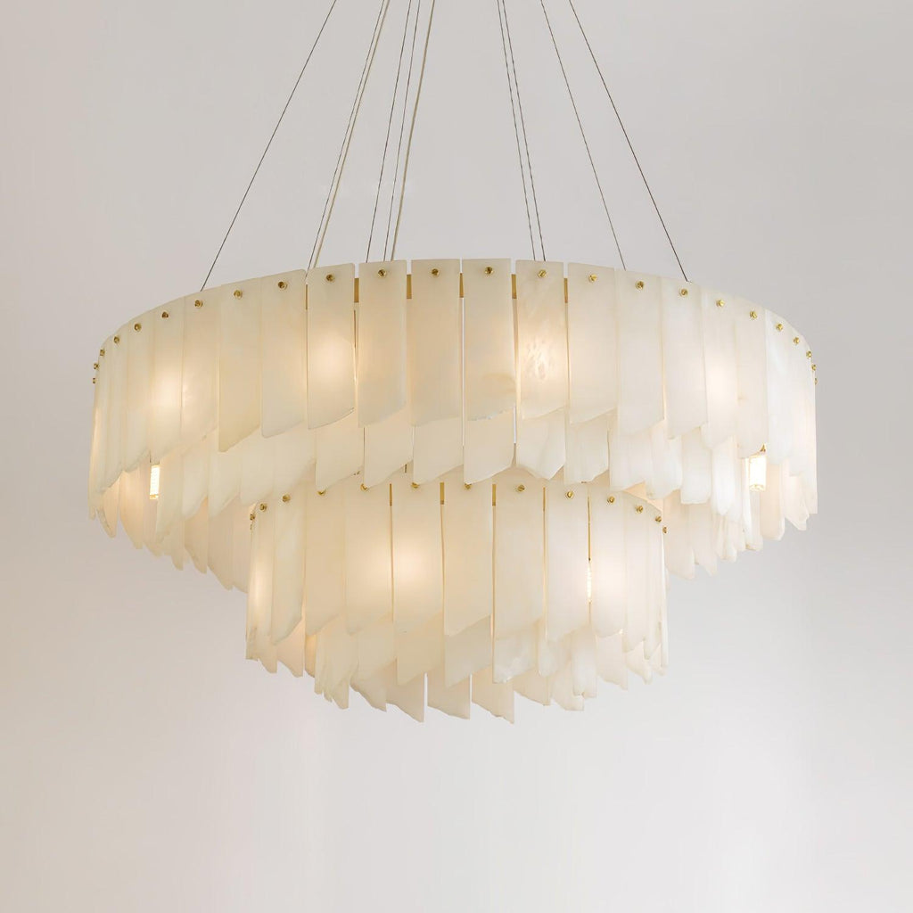 Contemporary Alabaster Cascade Tiered Chandelier product image