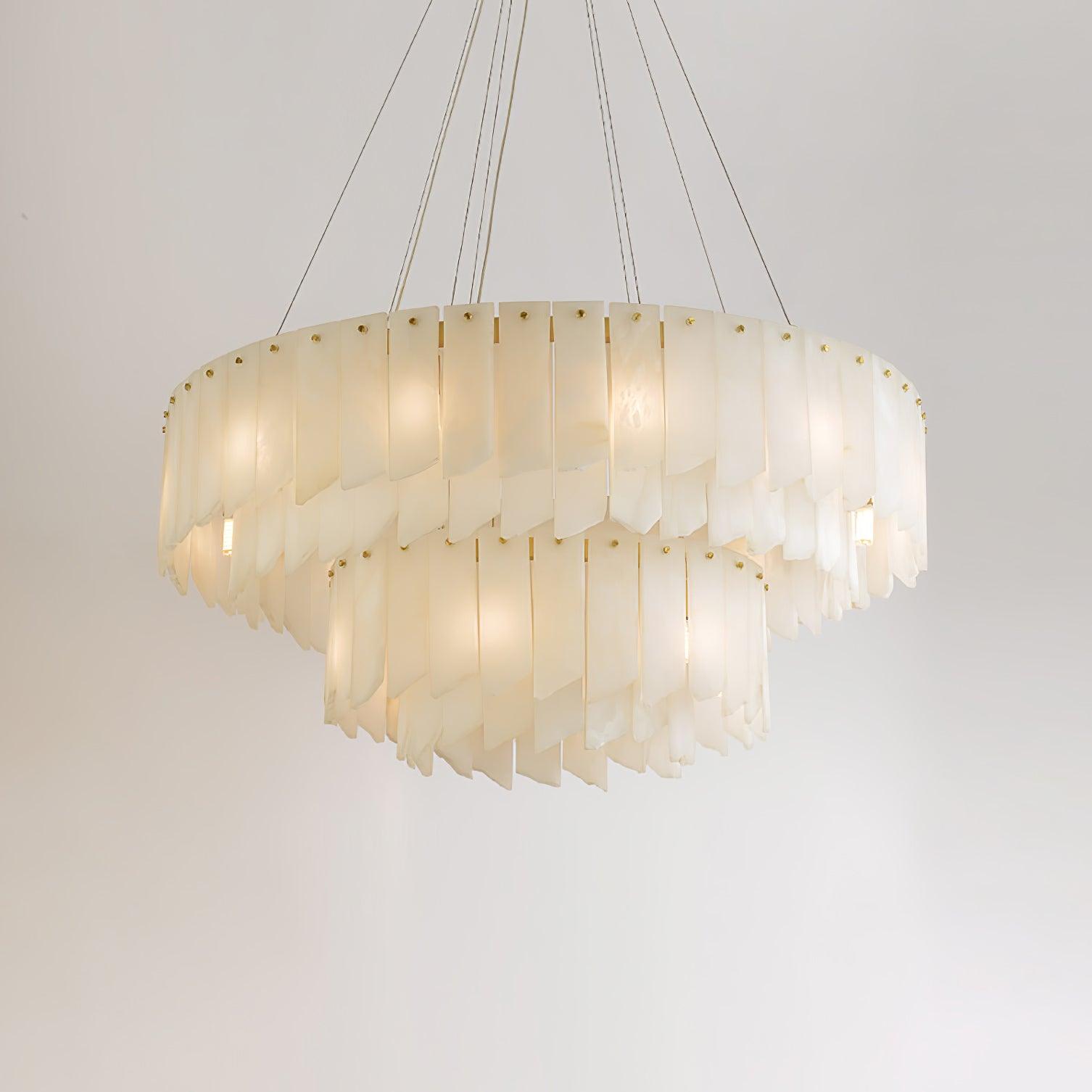 Contemporary Alabaster Cascade Tiered Chandelier product image