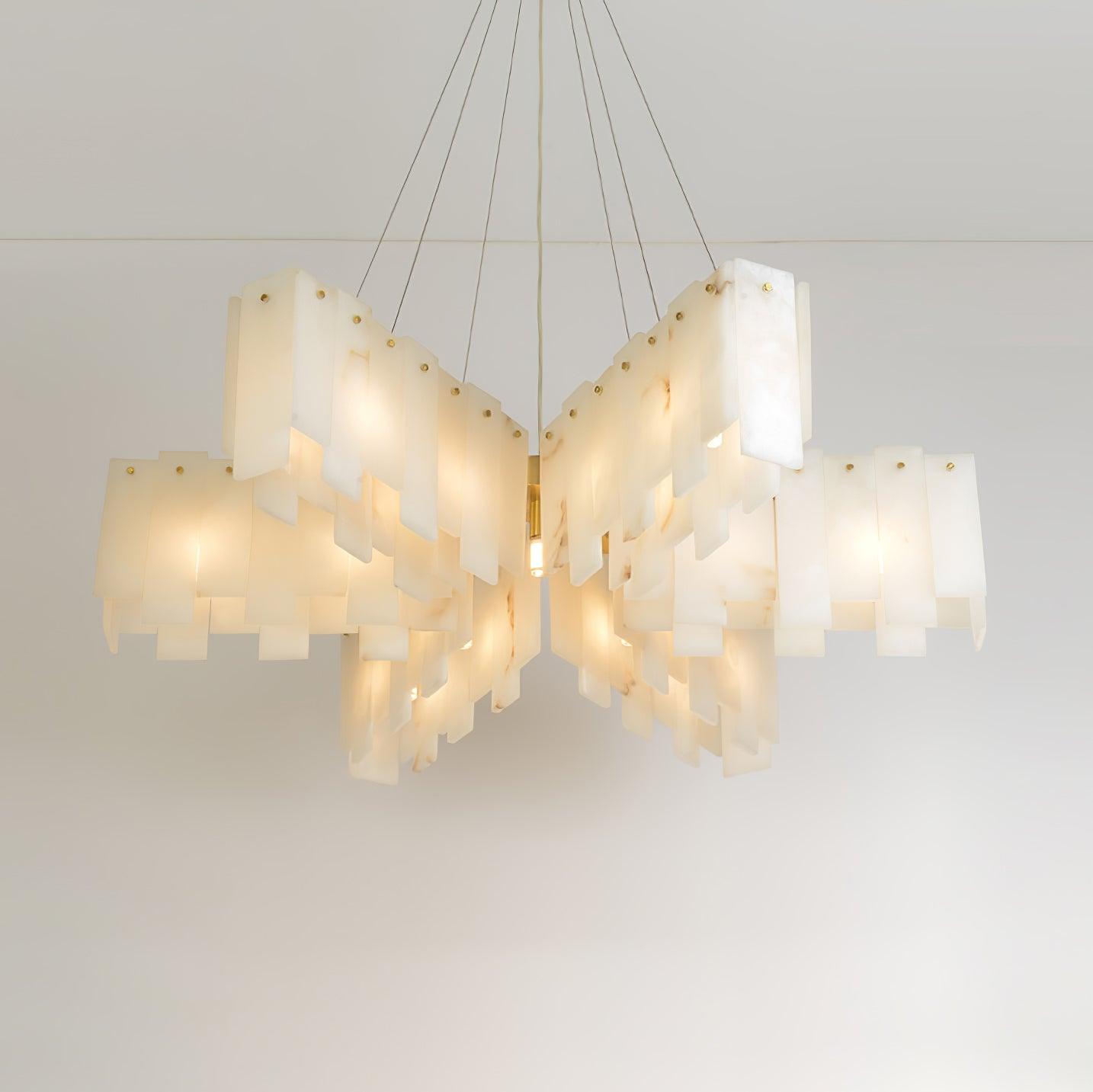 Contemporary Alabaster Cascade Tiered Chandelier product image