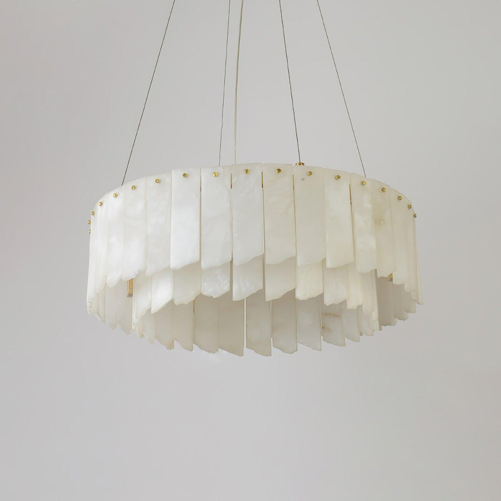 Contemporary Alabaster Cascade Tiered Chandelier product image