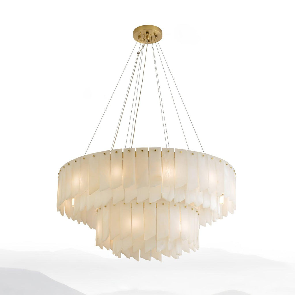 Contemporary Alabaster Cascade Tiered Chandelier product image