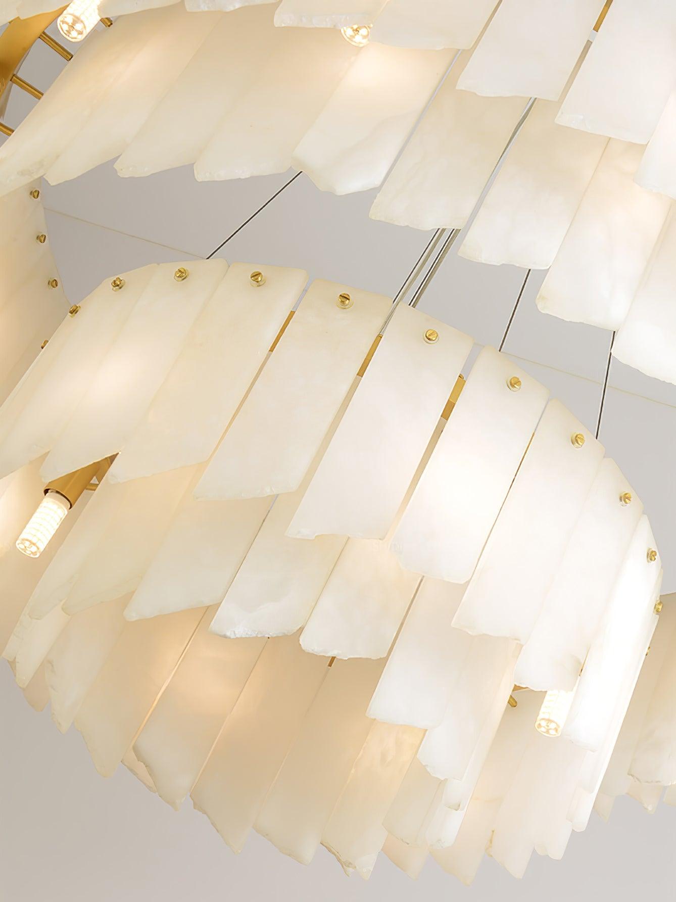 Contemporary Alabaster Cascade Tiered Chandelier product image