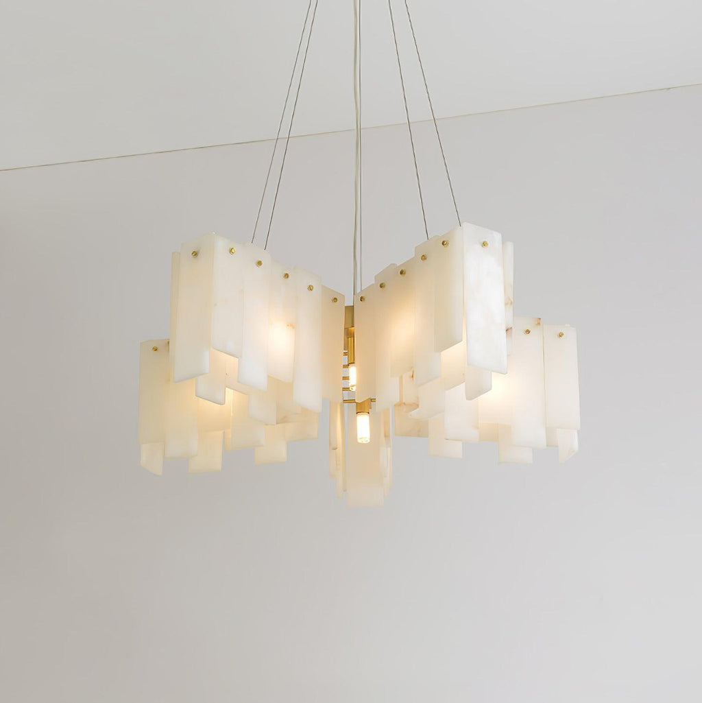 Contemporary Alabaster Cascade Tiered Chandelier product image