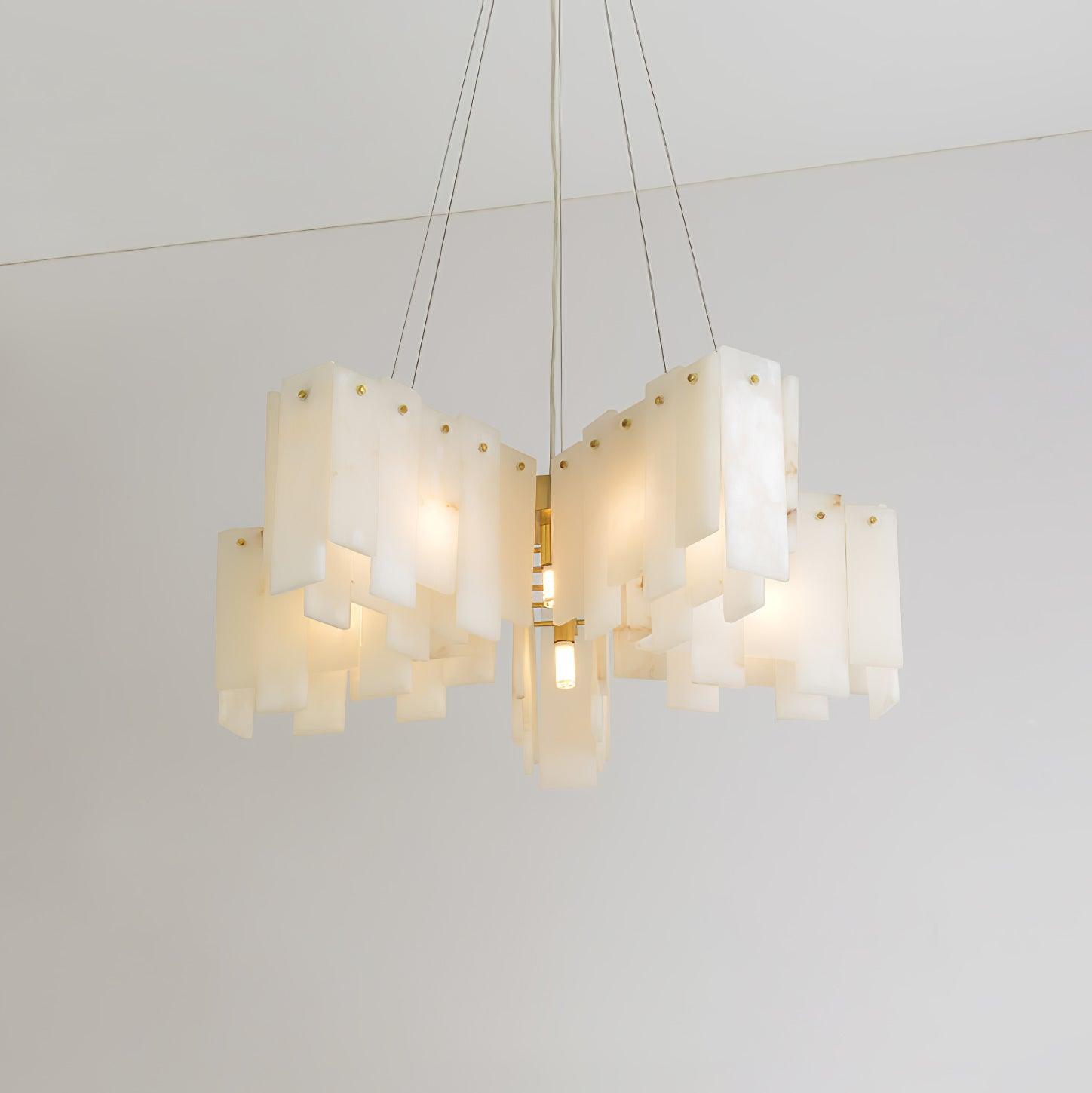 Contemporary Alabaster Cascade Tiered Chandelier product image