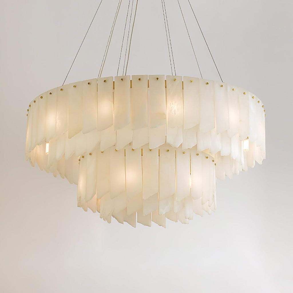 Contemporary Alabaster Cascade Tiered Chandelier product image