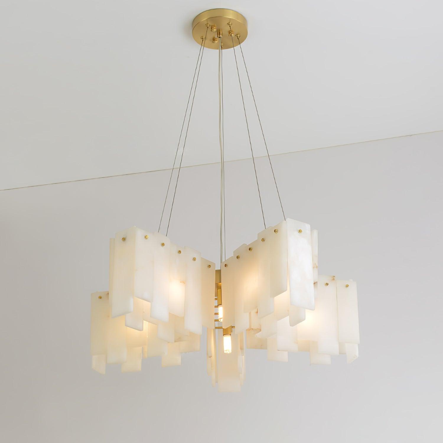 Contemporary Alabaster Cascade Tiered Chandelier product image