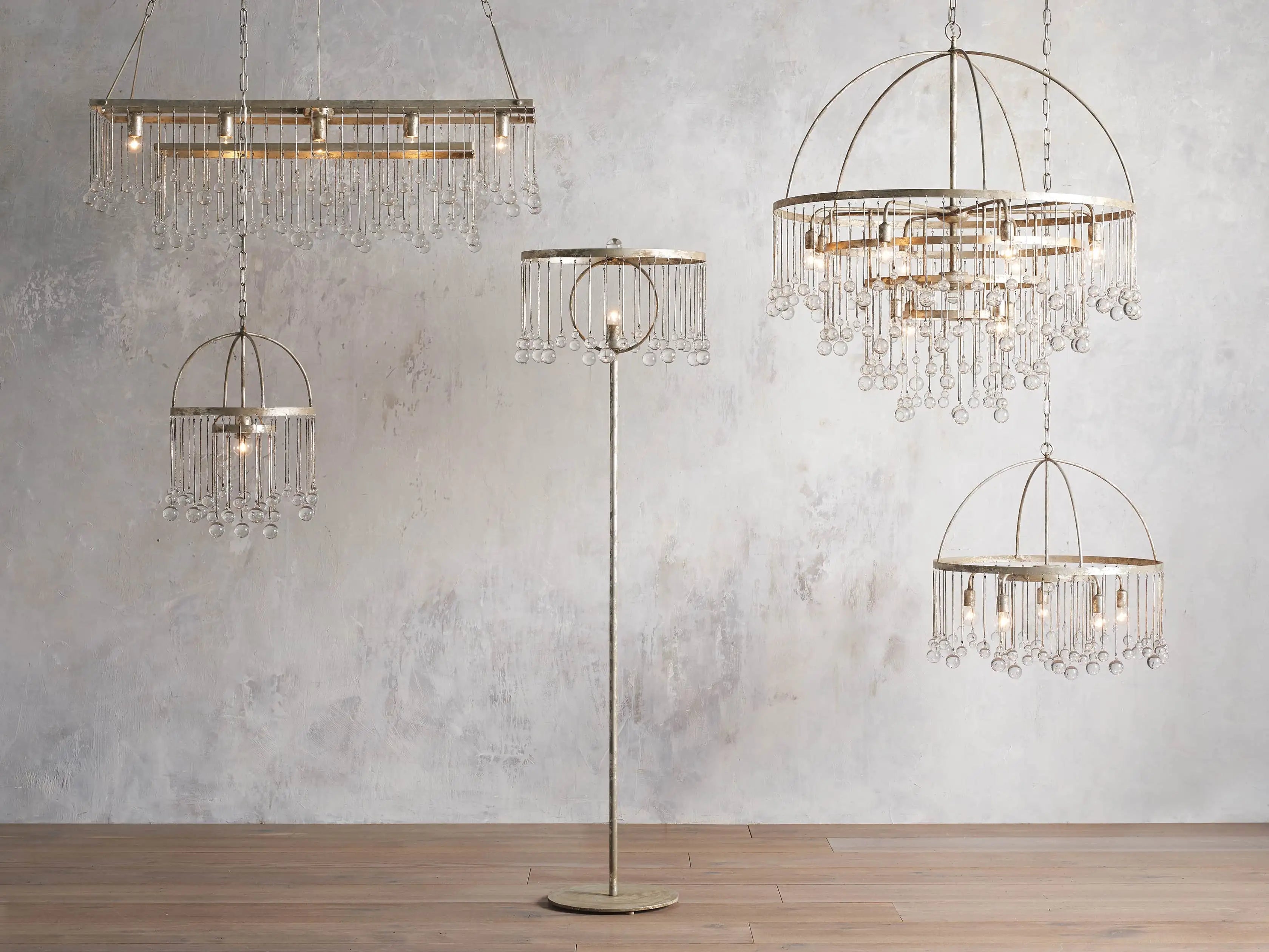 Contemporary Aubrey Crystal Ball Round Chandelier 5 Light / 8 Light product image