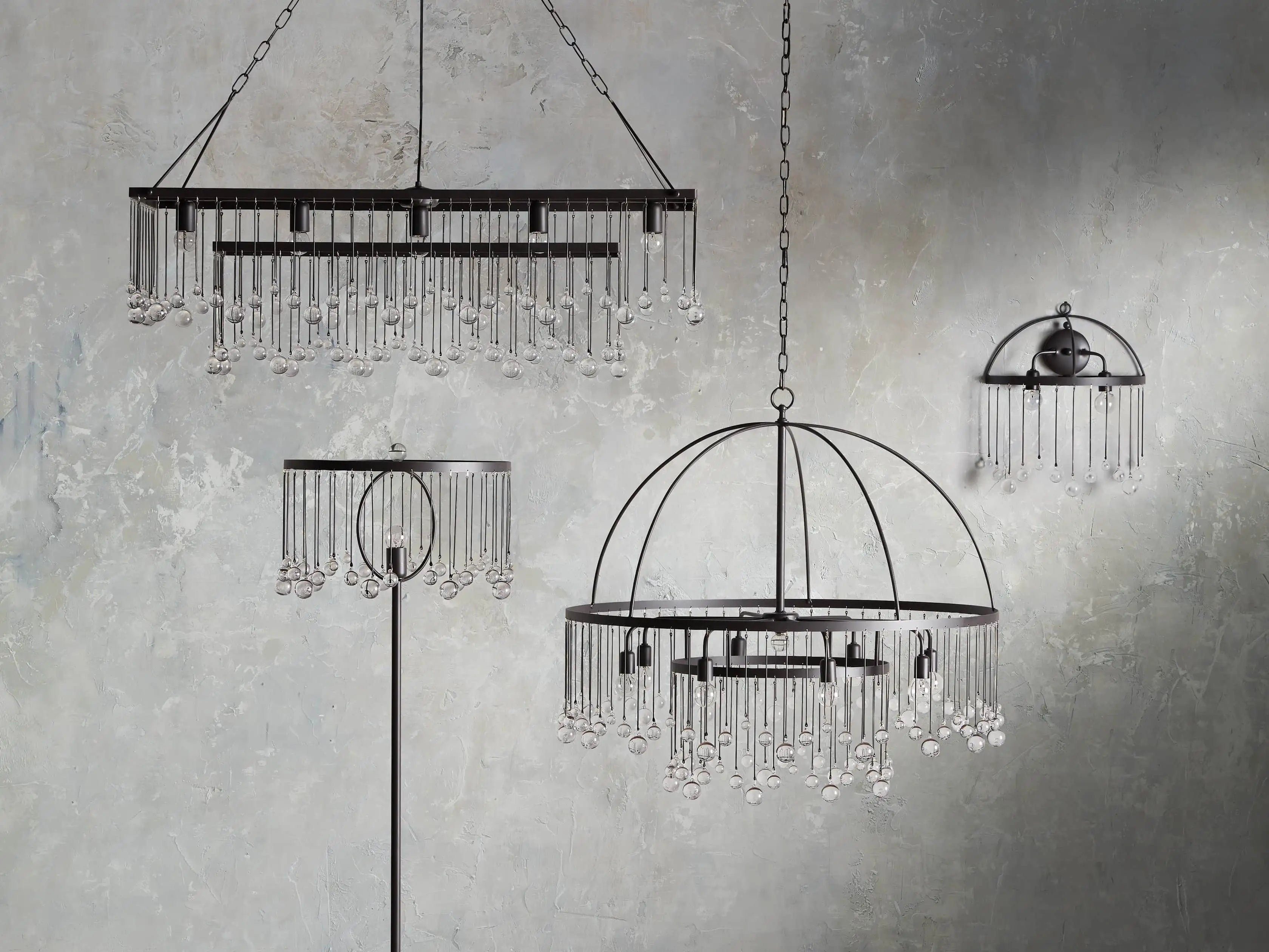 Contemporary Aubrey Crystal Ball Round Chandelier 5 Light / 8 Light product image