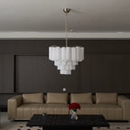 Contemporary Frosted Murano Tube Cascade Chandelier product image