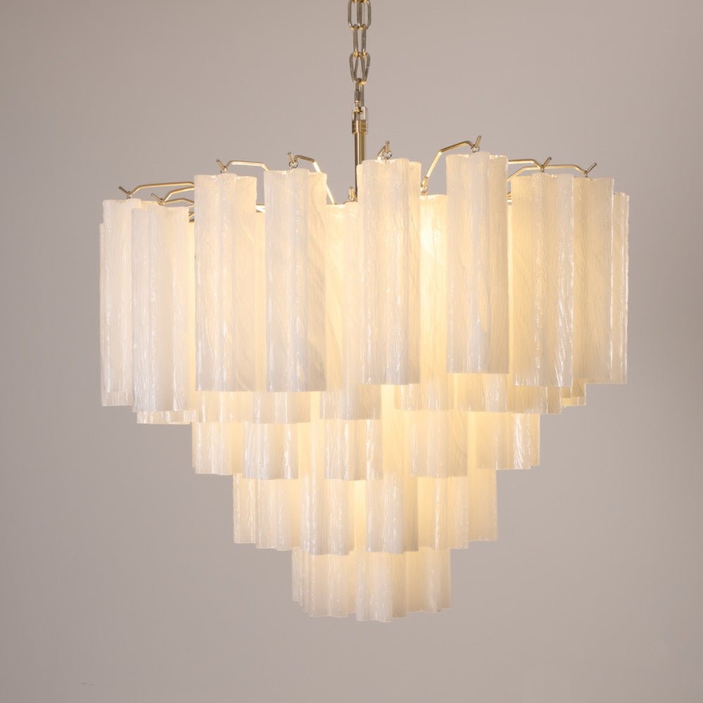 Contemporary Frosted Murano Tube Cascade Chandelier product image