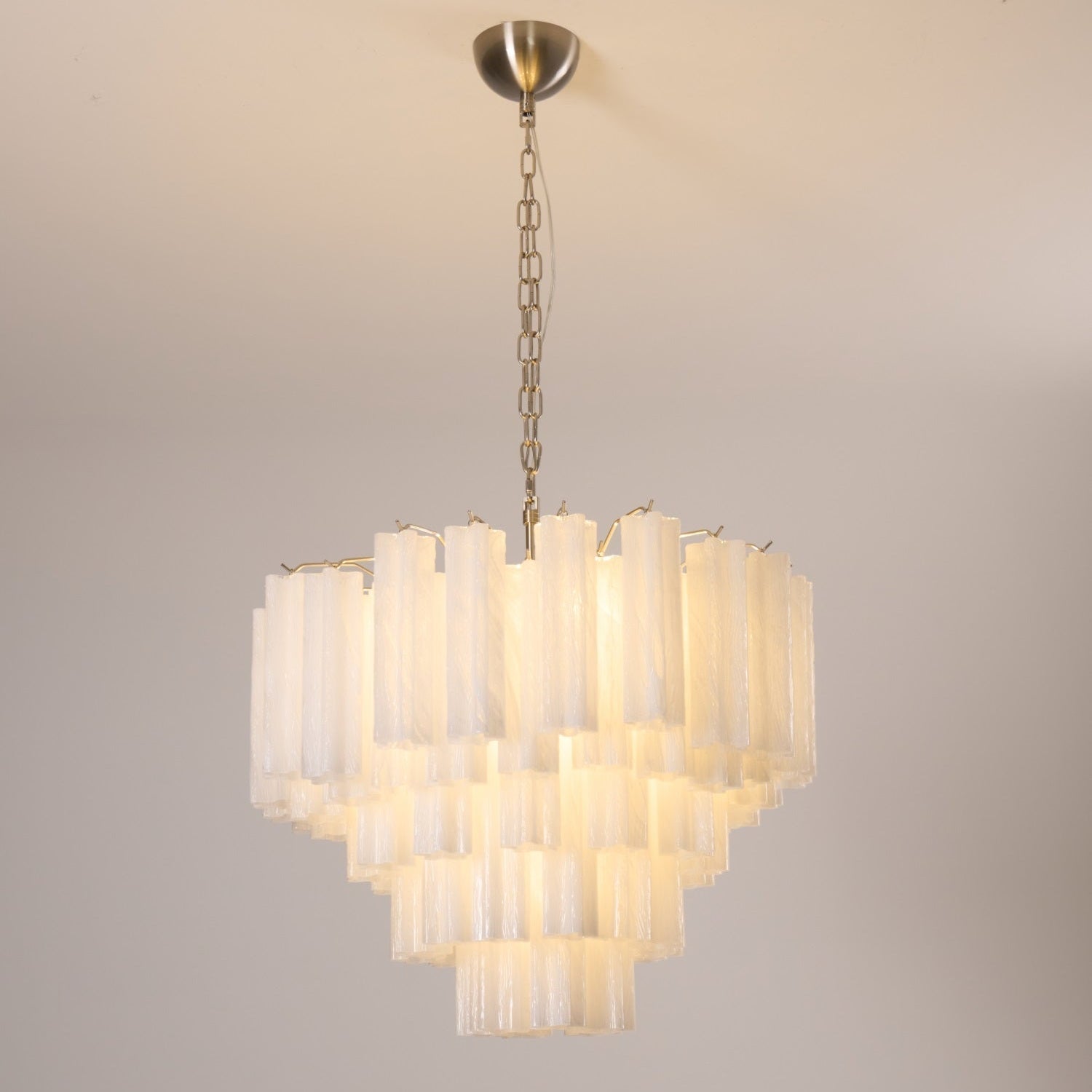 Contemporary Frosted Murano Tube Cascade Chandelier product image