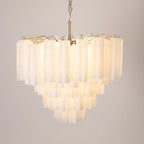 Contemporary Frosted Murano Tube Cascade Chandelier product image