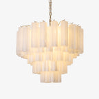 Contemporary Frosted Murano Tube Cascade Chandelier product image
