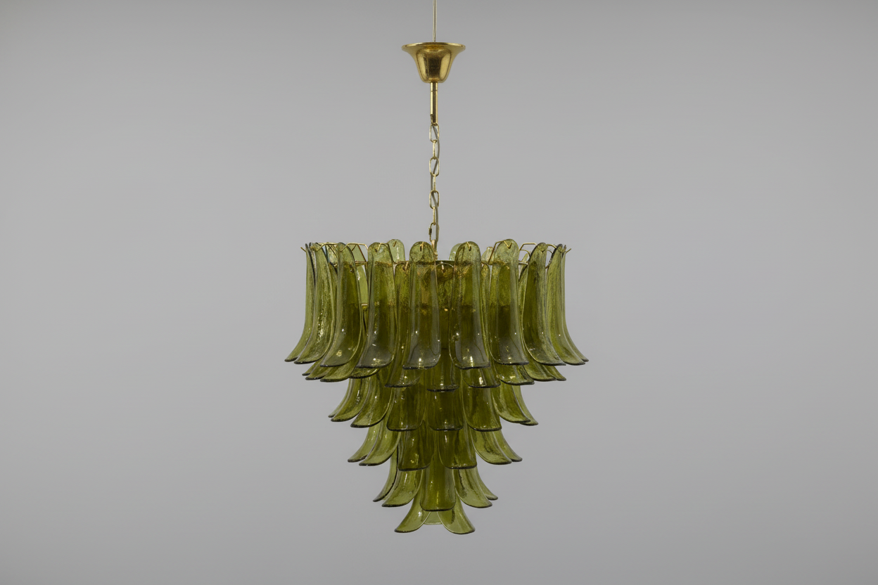 Contemporary Green Petalo Chandelier by Bling Lighting Studio