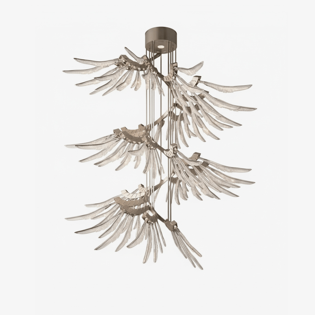 Contemporary Plumage Ascent Chandelier by Bling Lighting Studio