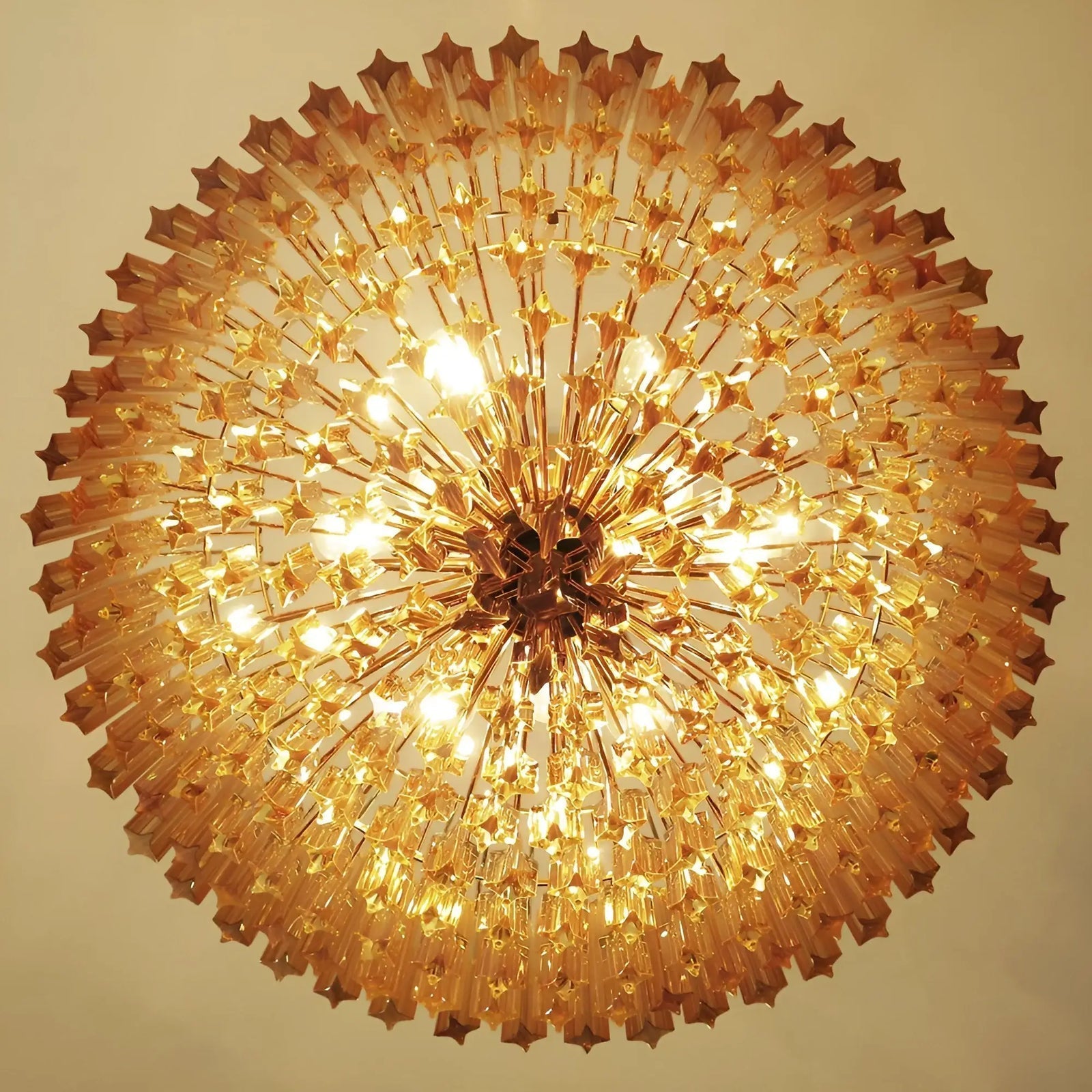 Contemporary Prism Murano Amber Glass Chandelier product image
