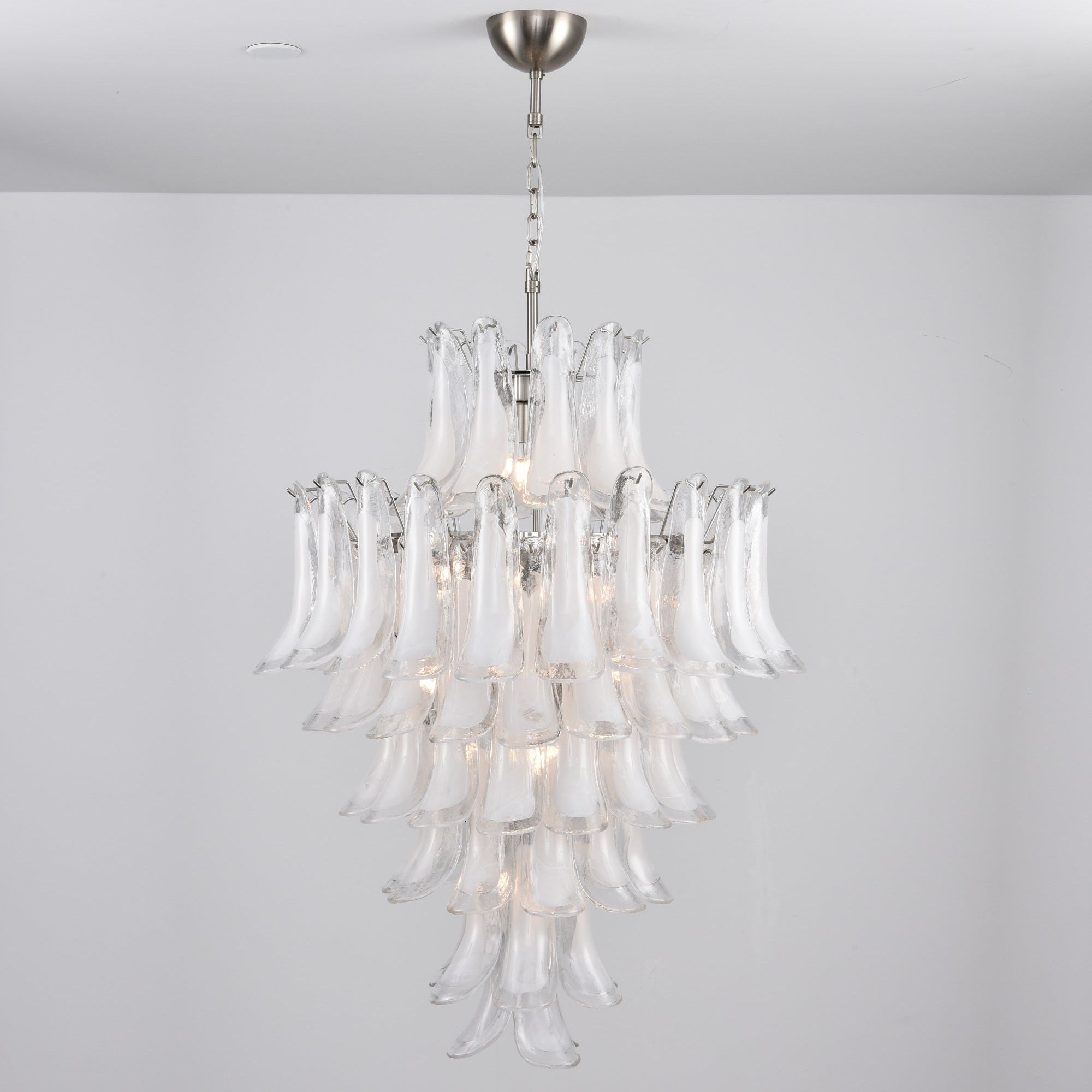 Contemporary White Cloud Glass Petals Chandelier product image