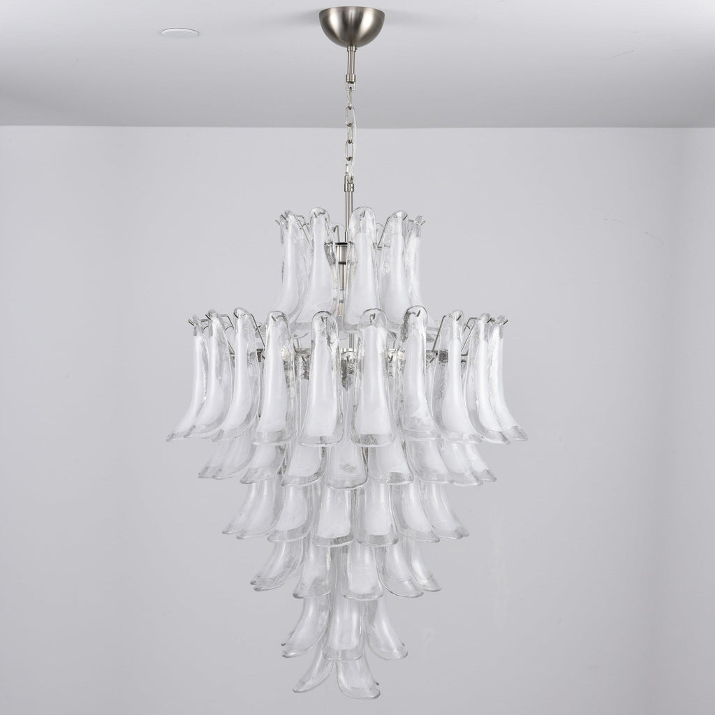 Contemporary White Cloud Glass Petals Chandelier product image