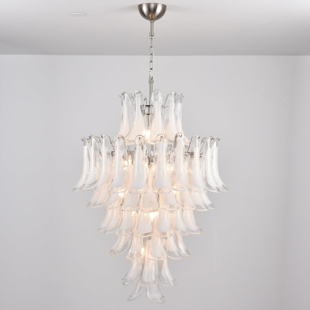 Contemporary White Cloud Glass Petals Chandelier product image
