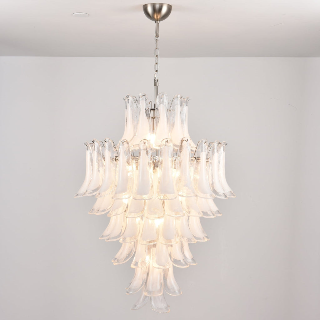 Contemporary White Cloud Glass Petals Chandelier product image