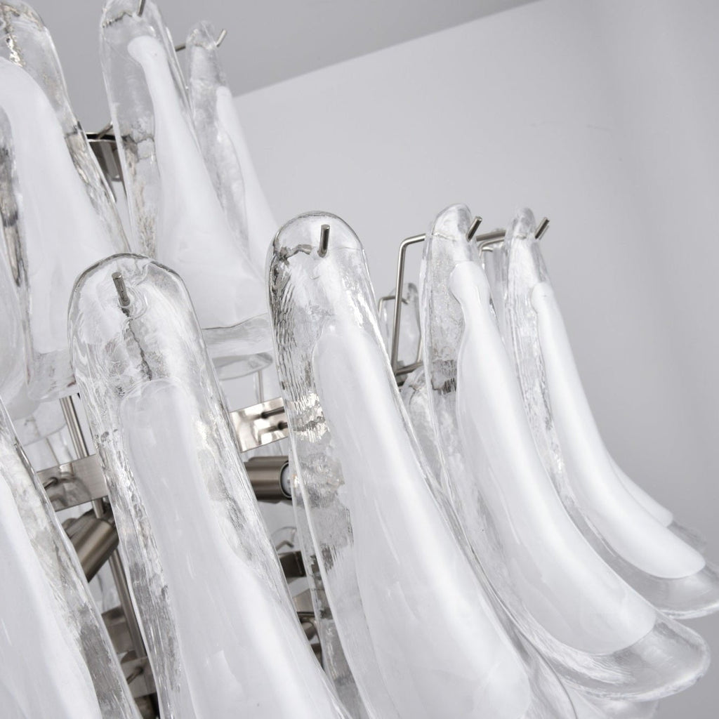 Contemporary White Cloud Glass Petals Chandelier product image